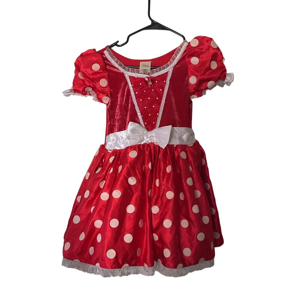 Disney Store Minnie Mouse Costume Dress Girls 7/8 Red Polka Dot Halloween